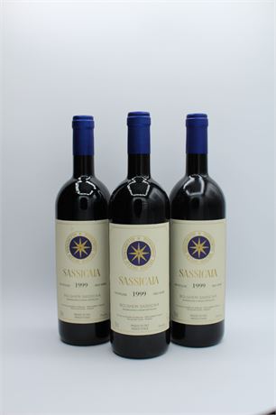 3x Sassicaia 1999 - 750ml
