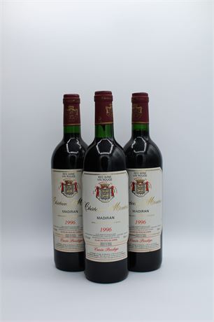 3x Château Montus Madiran Cuvée Prestige 1996 - 750ml