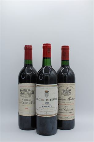 Lot de vins de Bordeaux - 3 bouteilles - 750ml