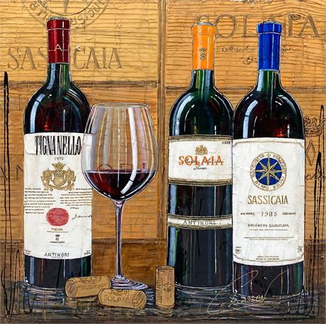 Peinture - vins italiens (24x24)