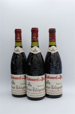 Vieux Télégraphe Châteauneuf-du-Pape La Crau 1986 - 3 bouteilles - 750ml