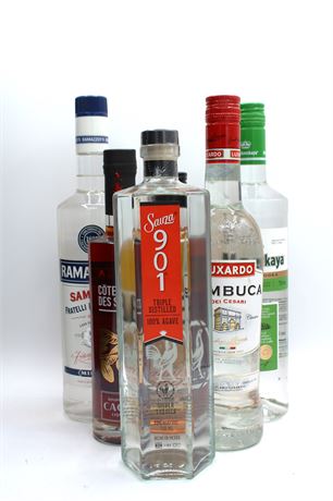 Lot de spiritueux - 6 bouteilles - 750ml