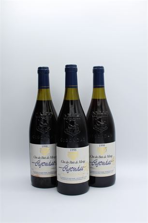 Clos du Bois de Menge Gigondas 1998 - 3 bouteilles - 750ml